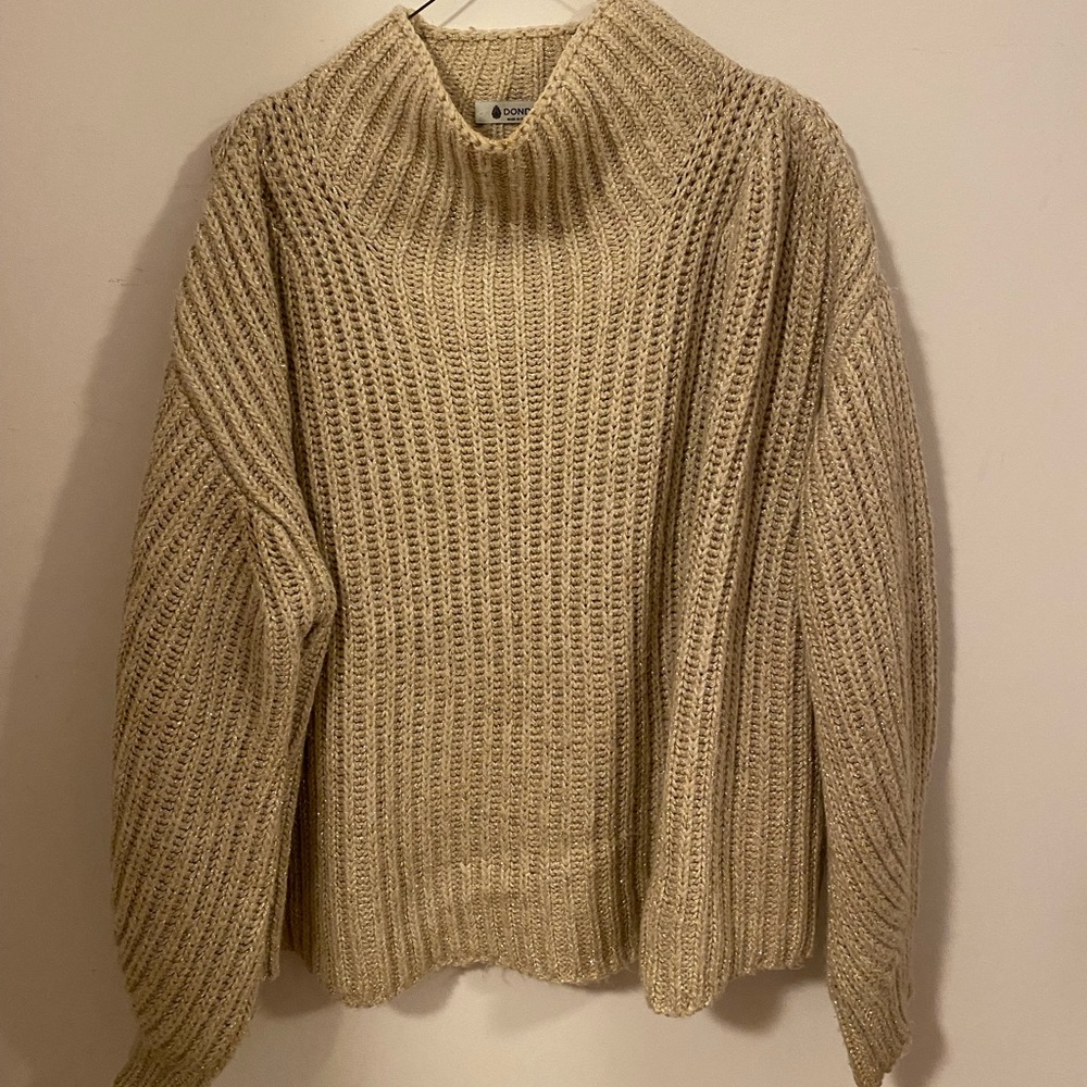 Dondup gold and white wool sweater